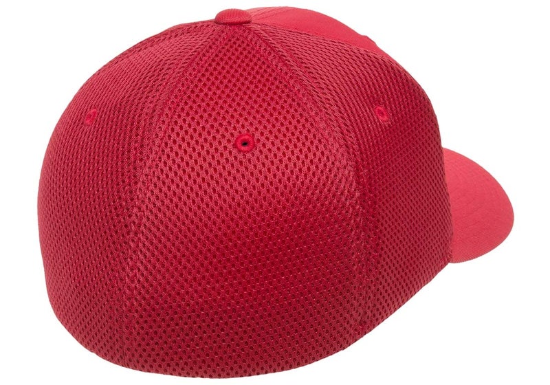 Flexfit Unisex Ultrafibre Airmesh Fitted Trucker Hat, Red, Small-Medium - Image 2